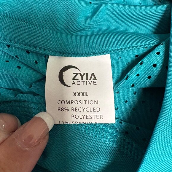 Zyia Active Top Mens Size XXXL Perforated Lightweight Teal Chill Long Sleeve NEW - Picture 4 of 8